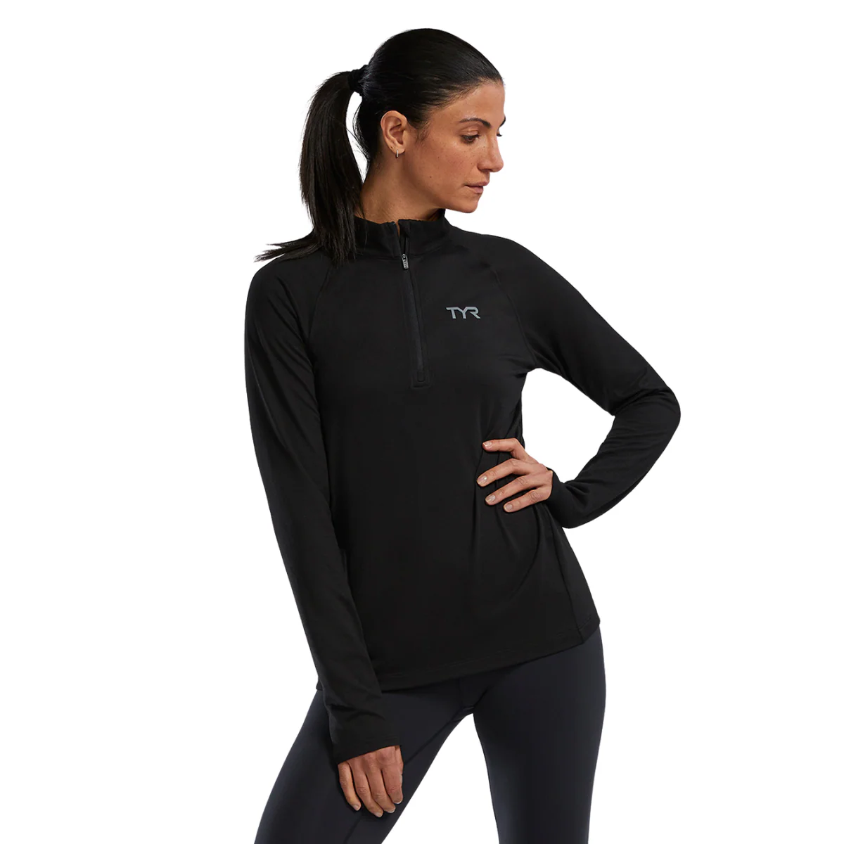 TYR Women's SLS Raglan 1/4 Zip Long Sleeve - Image 18